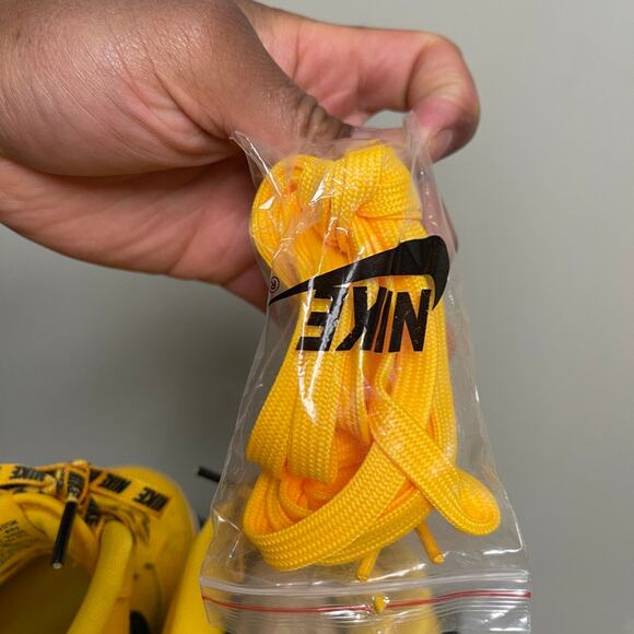 Nike x NBA Air force 1 Amarillo Large black swoosh yellow mens 10 - Picture 8 of 11